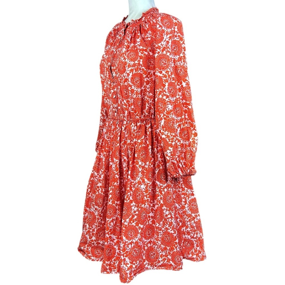 J Crew Mini Dress Med Tall Ruffle Collar Poplin Floral Preppy Closet Essential - Picture 5 of 15
